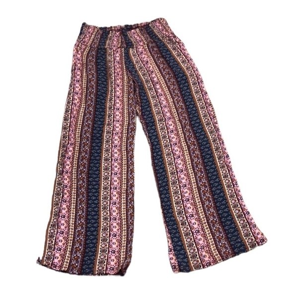 Three Dots Wide Leg Pants Size Small Multicolor Tribal Print - Picture 1 of 10